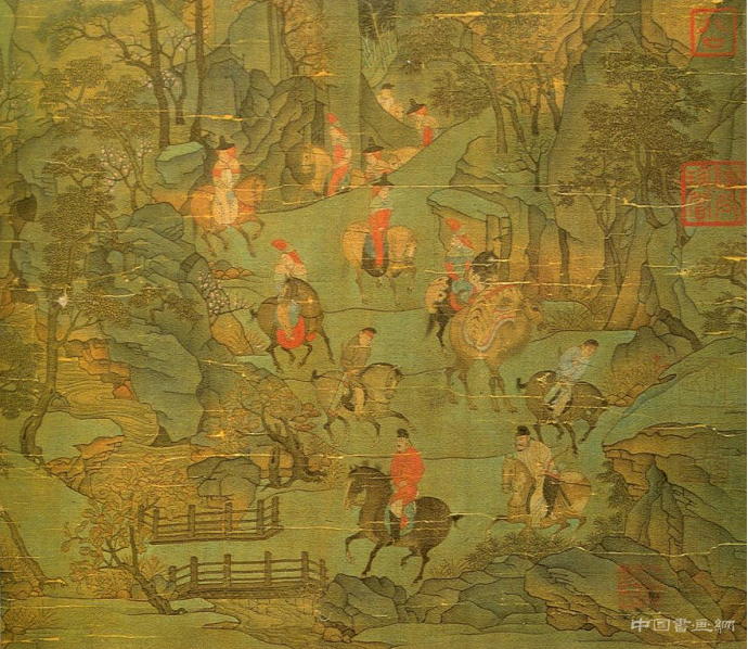 《明皇幸蜀图》(局部)中"囧"字的印章