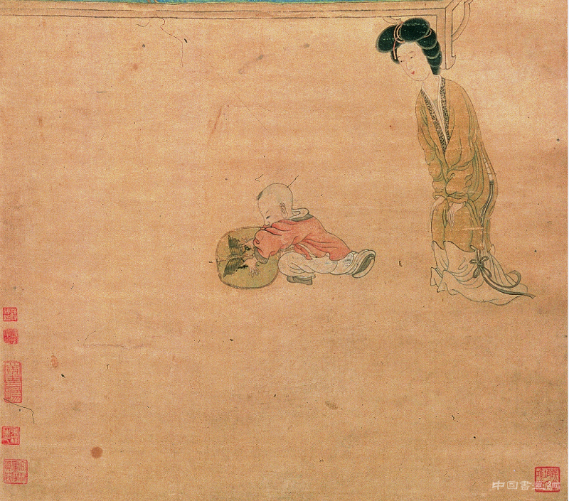 《斜倚熏笼图轴》赏析