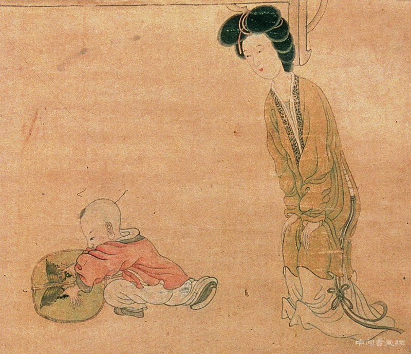 《斜倚熏笼图轴》赏析