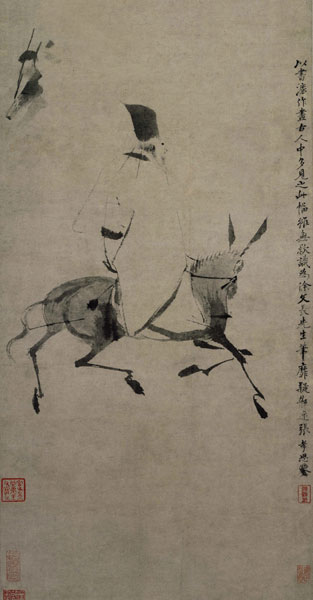 徐渭 驴背吟诗图