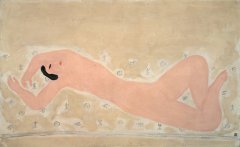 粉红裸女卧像