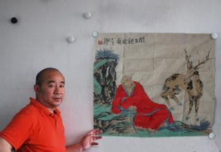 画商吴立与著名画家范扬开“撕”