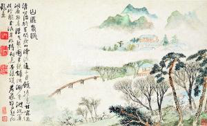 清代石涛《溪南八景图册》:张大千补绘的是哪些?