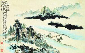 清代石涛《溪南八景图册》:张大千补绘的是哪些?