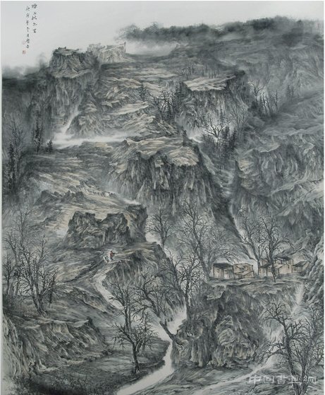 “王庆吉的水墨山村-临夏行五人写生作品邀请展”在临夏州美术馆开幕