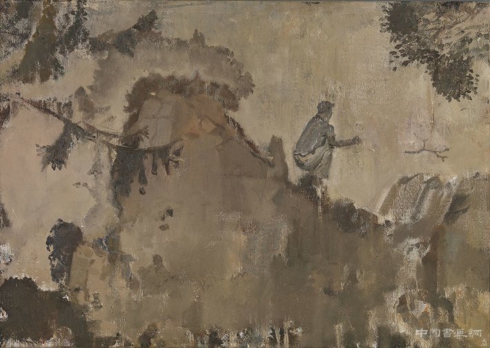 井士剑《一座山之野火春风》 布面油画 50x60cm 2014
