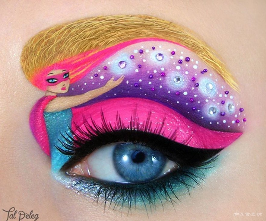以色列创意彩妆大师眼皮绘制画作