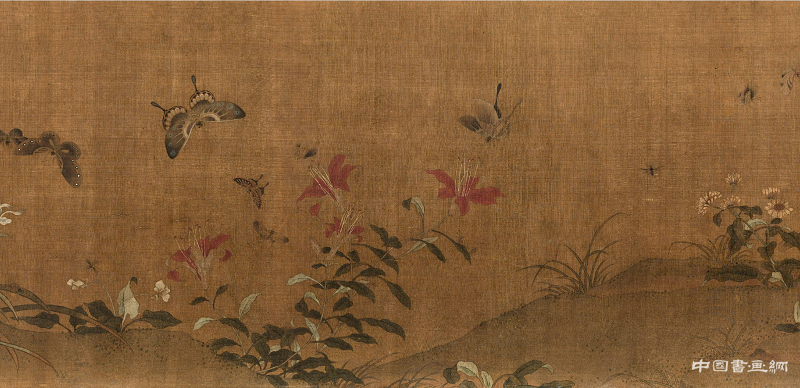 绝色美女画家真迹——《草虫花蝶图卷》