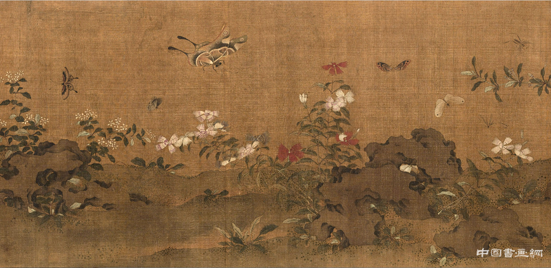 绝色美女画家真迹——《草虫花蝶图卷》