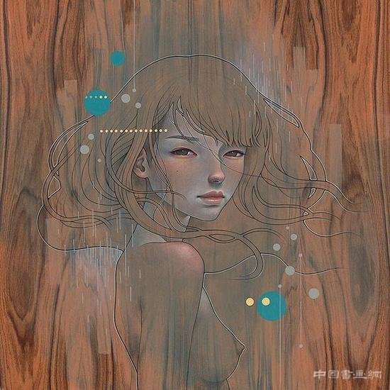 唯美纯净的绘画美学:少女身体与植物融为一体