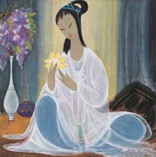 林风眠《红衣仕女》：难得一见的林氏“图谱”