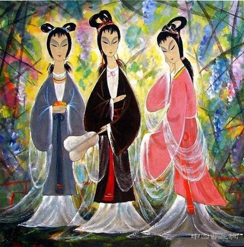 林风眠《红衣仕女》：难得一见的林氏“图谱”