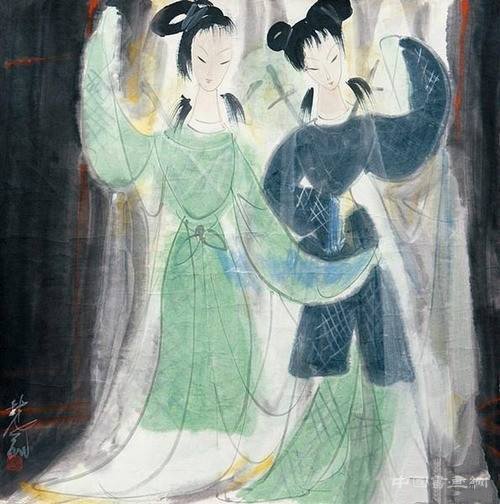 林风眠《红衣仕女》：难得一见的林氏“图谱”