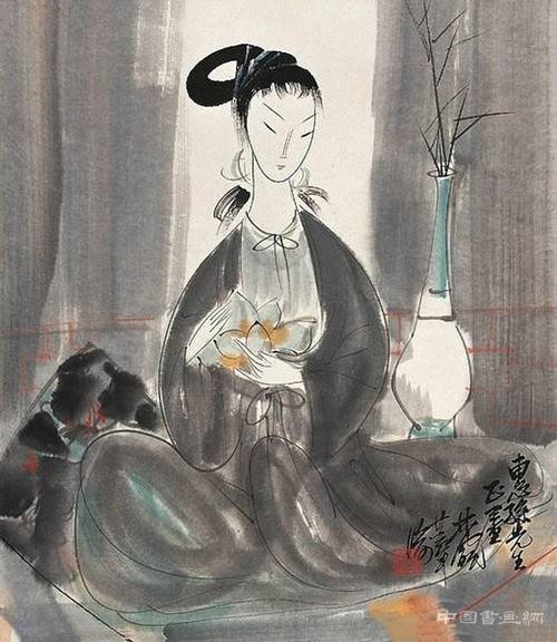 林风眠《红衣仕女》：难得一见的林氏“图谱”