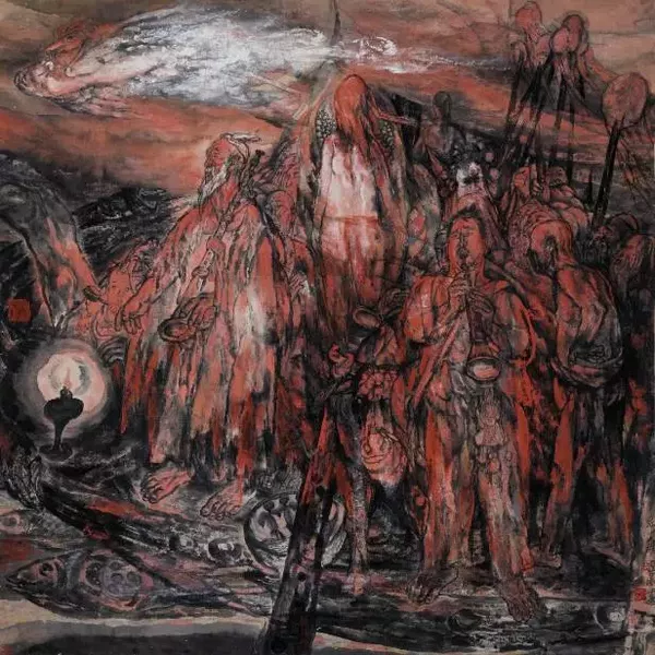 纪京宁梁占岩画展