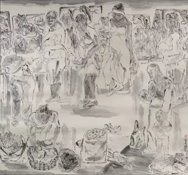 纪京宁梁占岩画展