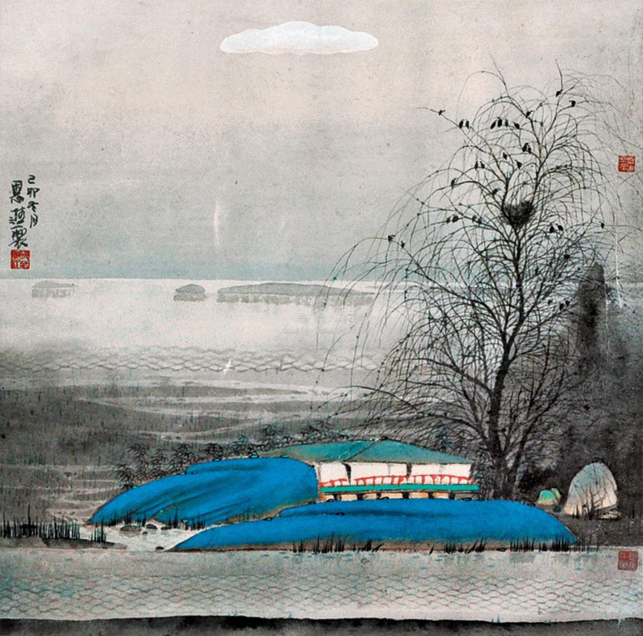 山水 镜片 纸本