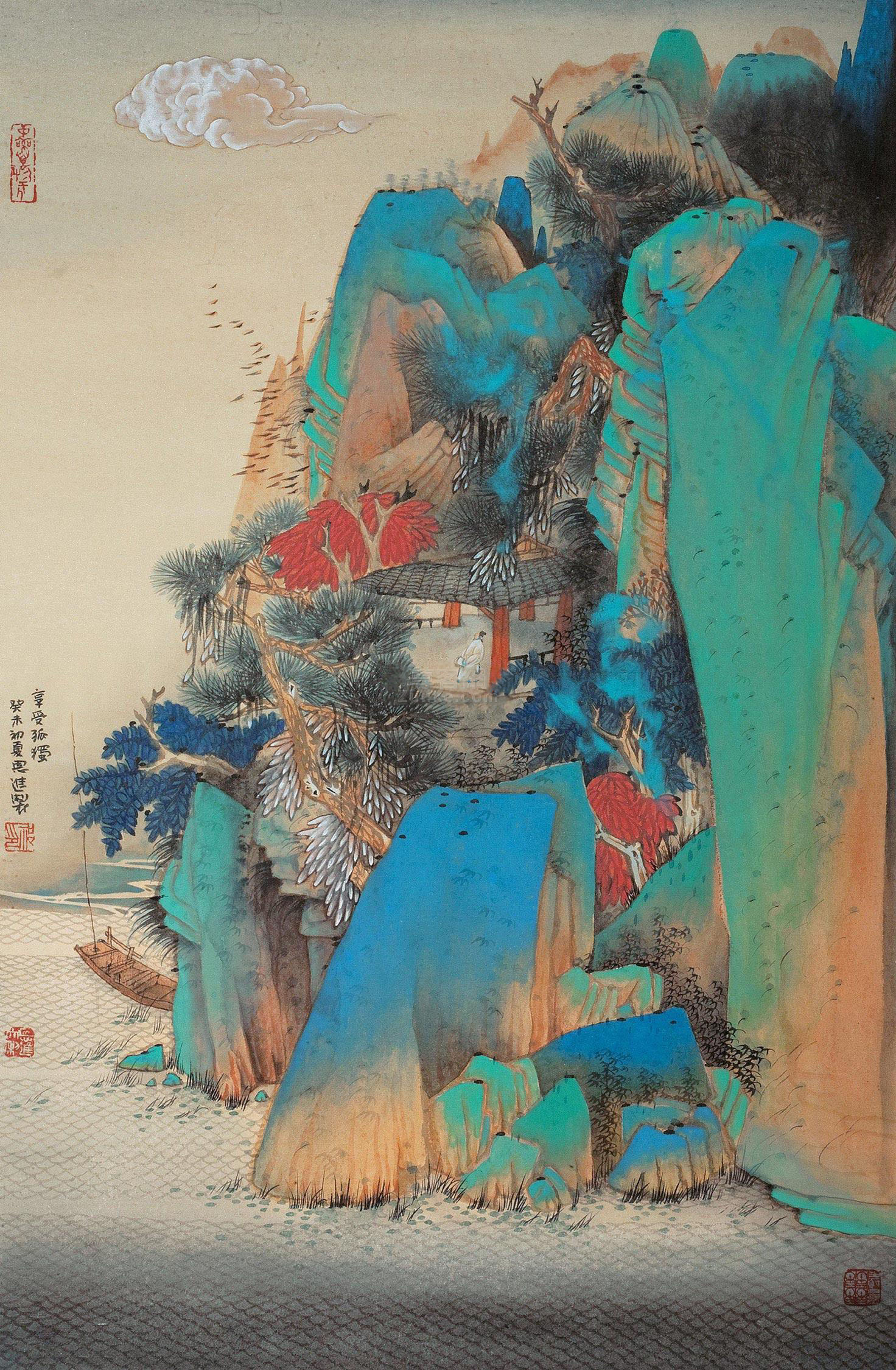 享受孤独 镜心 设色纸本