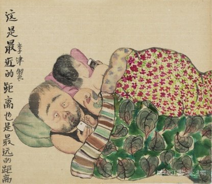 《最远的距离》 43×38cm 纸本设色 2016
生活的自由与霓虹 李津个展“九州行”亮相玉兰堂