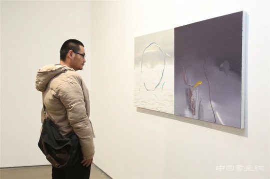 作品前驻足的观众
“浮光·浮生——许东生个展”在今日美术馆2号馆2层开幕