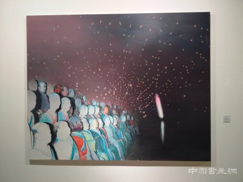《公元847年,关于红尘的一次观看》 200×250cm 布面油画
“浮光·浮生——许东生个展”在今日美术馆2号馆2层开幕