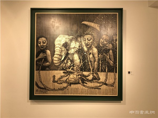 扫一扫当代艺术展在山水美术馆开幕
