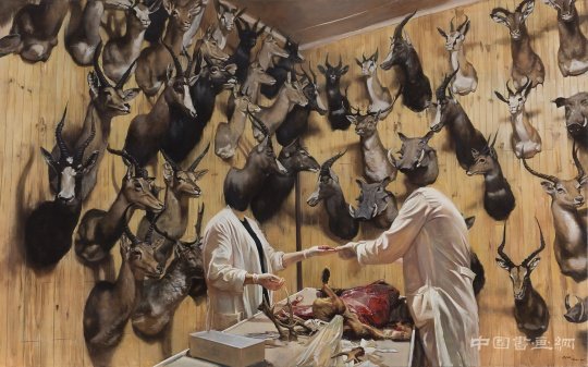 陈朗慕 《解剖》150×240cm 布面油画 2014-2015
日高车马隔尘行 蜂巢当代艺术中心年终特展”车马之行“开幕