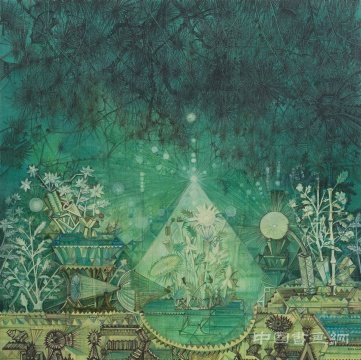 卜镝 《花园8# 》180×180cm 布面油画 2014
日高车马隔尘行 蜂巢当代艺术中心年终特展”车马之行“开幕