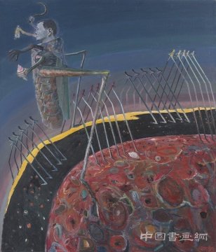 孔千 《天再旦》175×150cm 布面油画 2005
日高车马隔尘行 蜂巢当代艺术中心年终特展”车马之行“开幕