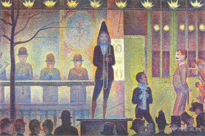 修拉《马戏团杂耍》在大都会美术馆展出