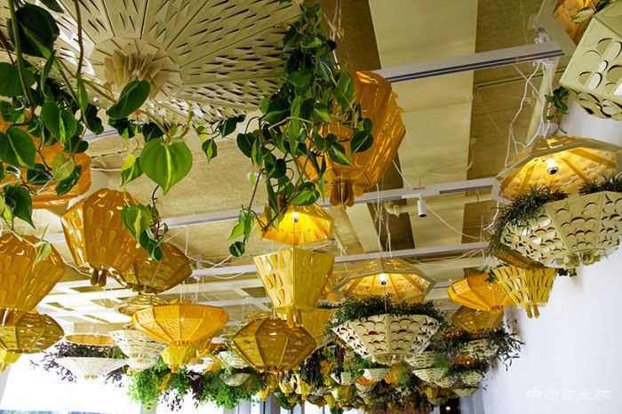 几何室内悬挂式花园点亮芝加哥当代艺术博物馆