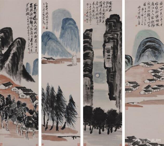 齐白石《山水十二条屏》再现保利拍卖台