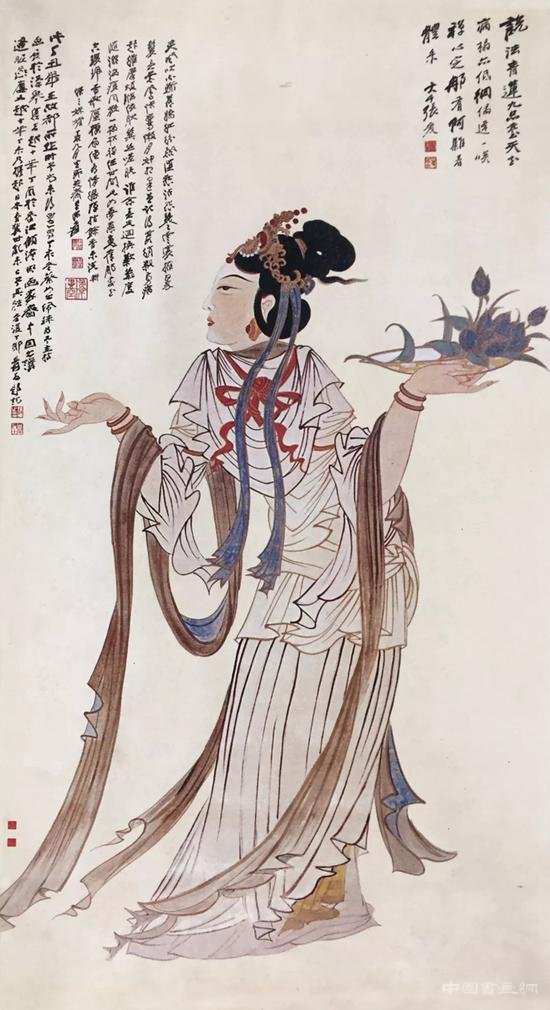 张大千人物画在华艺国际秋拍 “天女散花”