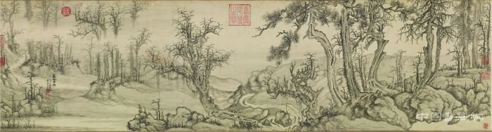 台北故宫博物院展出五件明代巨幅名画