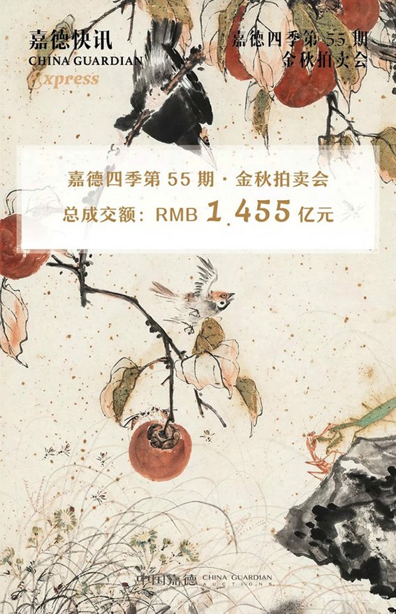 1.455亿元！嘉德四季第55期·金秋拍卖会圆满收官