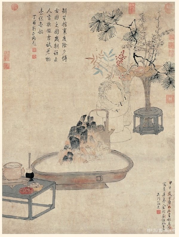 “金盏银台”与文物:古画、盆景、服饰中的水仙