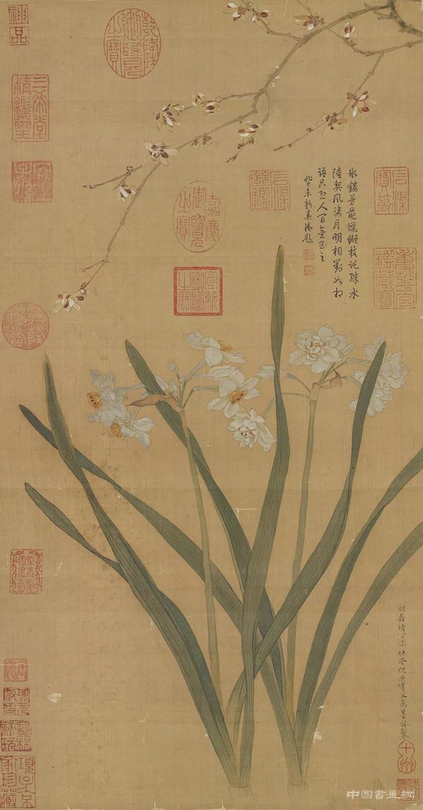 “金盏银台”与文物:古画、盆景、服饰中的水仙