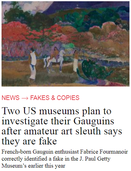 美博物馆藏两件高更画被质疑为赝品