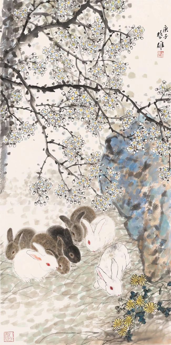 <b>《梨花群兔》</b>