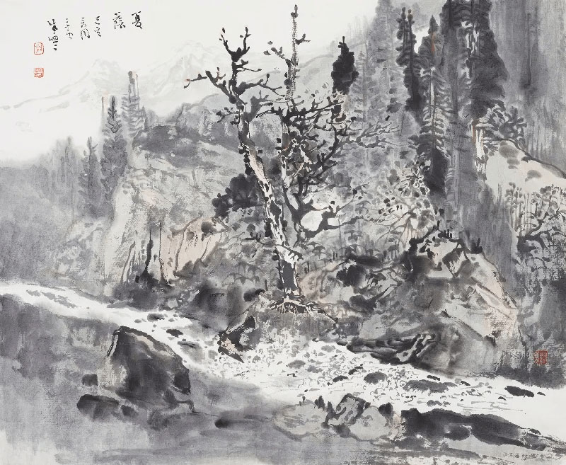 自然的感动传承的力量：李家山水三代艺术家对景创作展