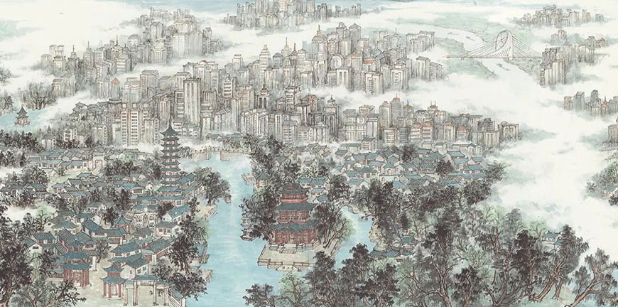 运河之都百里画廊：淮安文脉丹青传承展暨书法美术晋京展在中国美术馆开幕