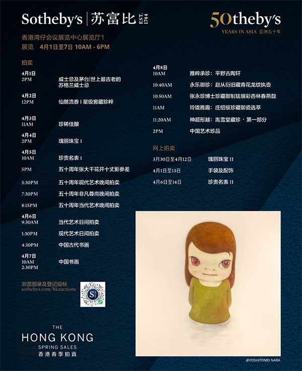  张大千《花开十丈影参差》2.5亿领跑 苏富比亚洲50周年晚拍总成交15亿港元