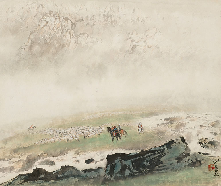 “塞外驼铃：关山月1940年代西北写生与敦煌临摹专题展”在新疆美术馆开幕