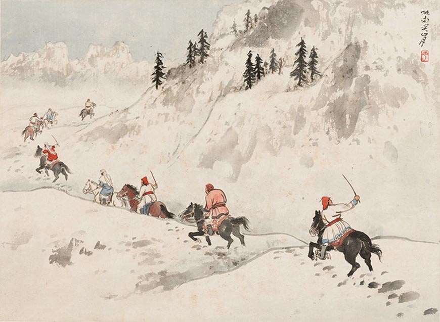 “塞外驼铃：关山月1940年代西北写生与敦煌临摹专题展”在新疆美术馆开幕