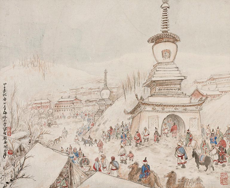 “塞外驼铃：关山月1940年代西北写生与敦煌临摹专题展”在新疆美术馆开幕