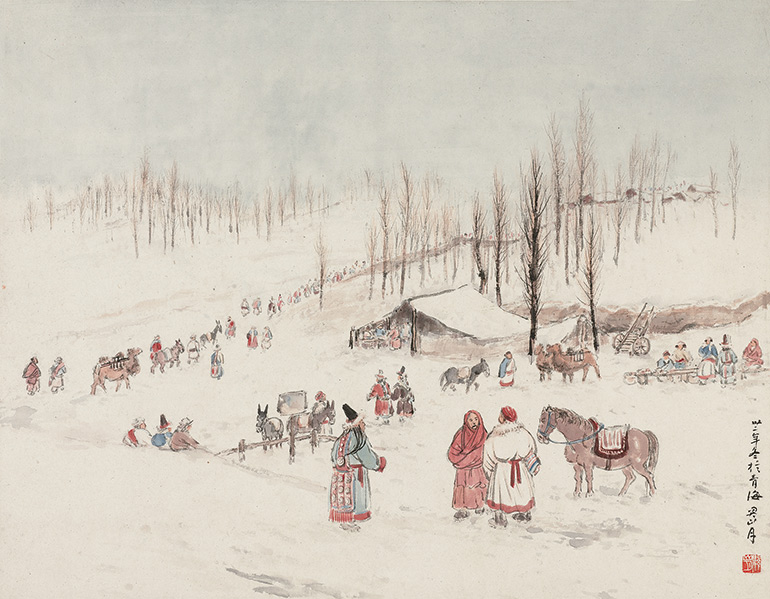 “塞外驼铃：关山月1940年代西北写生与敦煌临摹专题展”在新疆美术馆开幕