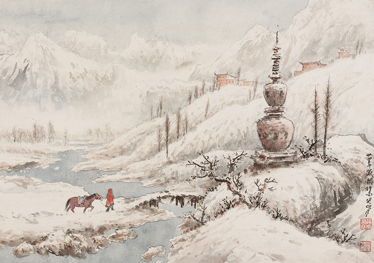 “塞外驼铃：关山月1940年代西北写生与敦煌临摹专题展”在新疆美术馆开幕