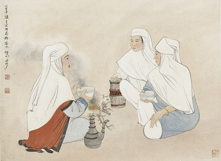 “塞外驼铃：关山月1940年代西北写生与敦煌临摹专题展”在新疆美术馆开幕