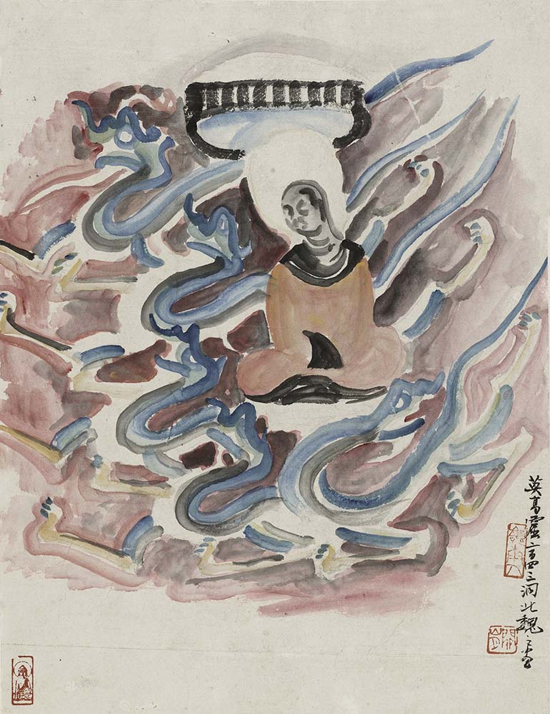 “塞外驼铃：关山月1940年代西北写生与敦煌临摹专题展”在新疆美术馆开幕